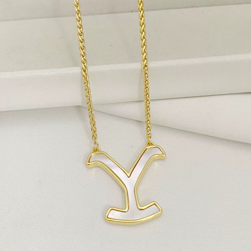 Kendra Scott Shell Inlay Letter Necklace